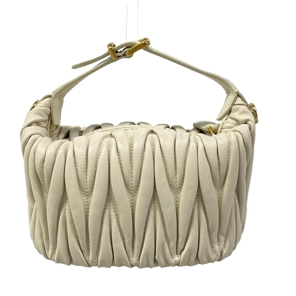 Miu Miu Matelasse Handbag 5NE026 Bianco (Ivory)
